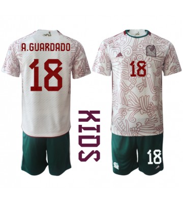 Mexico Andres Guardado #18 Bortedraktsett Barn VM 2022 Kortermet (+ Korte bukser)